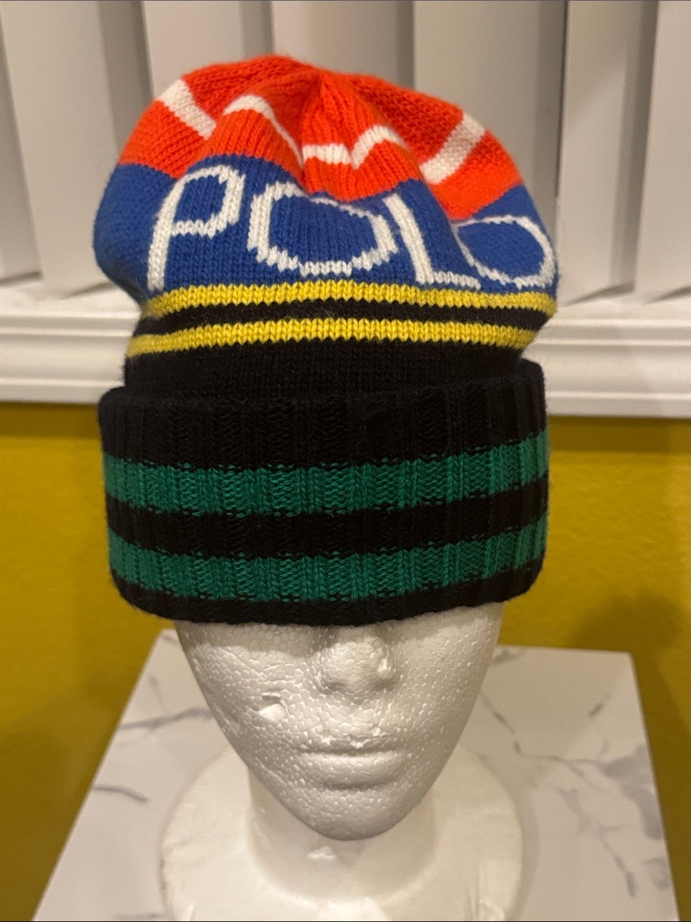 Polo Ralph Lauren Multi Color Wool Blend Beanie NWT, OS